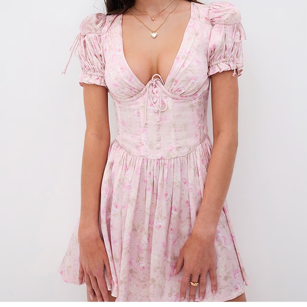 For Love and Lemons Paulina Puff Sleeve Mini Dress